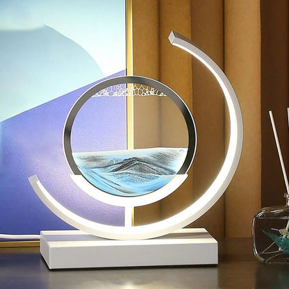 Kinetic Sand Motion Night Light with Rotating Landscape Display for Bedroom Nightstand and Living Room Ambiance