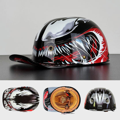 DOT-Certified Motorcycle Half Helmet with Baseball Cap Style for Urban Riding and Commuting