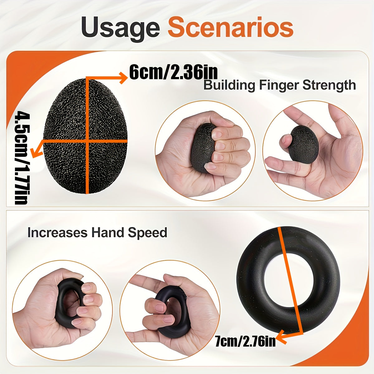 Hand Strengthener Grip Trainer Kit with Finger Exerciser, Resistance Ball & Forearm Ring for Rehabilitation & Muscle Building