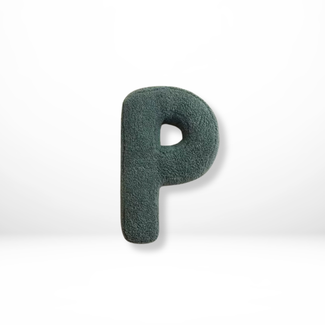 Letter-Shaped Velvet Throw Pillow — Personalized Initial Cushion for Couch, Bed & Nursery Décor