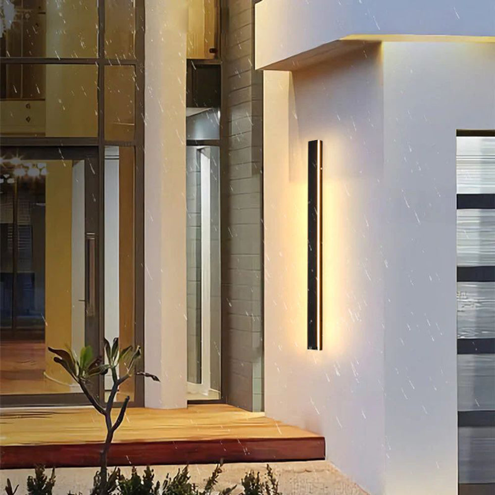 Weatherproof LED Strip Sconce for Patios, Entryways & Porches — IP65 Rated Acrylic Outdoor Fixture in Black