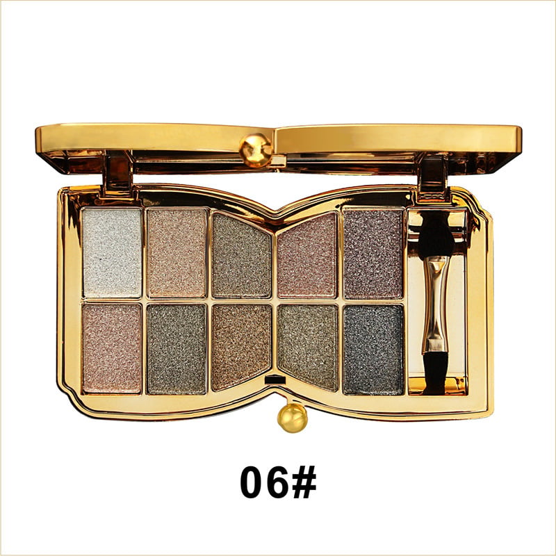 10-Color Glitter Eyeshadow Palette Shimmer Mineral Makeup for Parties Weddings Everyday Looks Highly Pigmented Long-Lasting Eye Shadow