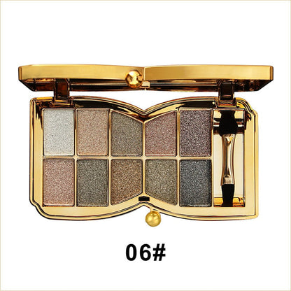 10-Color Glitter Eyeshadow Palette Shimmer Mineral Makeup for Parties Weddings Everyday Looks Highly Pigmented Long-Lasting Eye Shadow