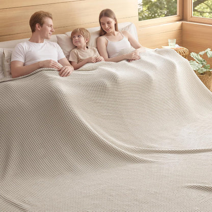 Couverture Ortekor Cozy Comfort | 100 % coton avec tissage gaufré | Légère et respirante pour une utilisation toute l'année