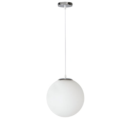 Frosted Glass Globe Hanging Light White Sphere Ceiling Fixture for Kitchen Island Dining Room Bedroom Adjustable Cord Modern Minimalist Desi