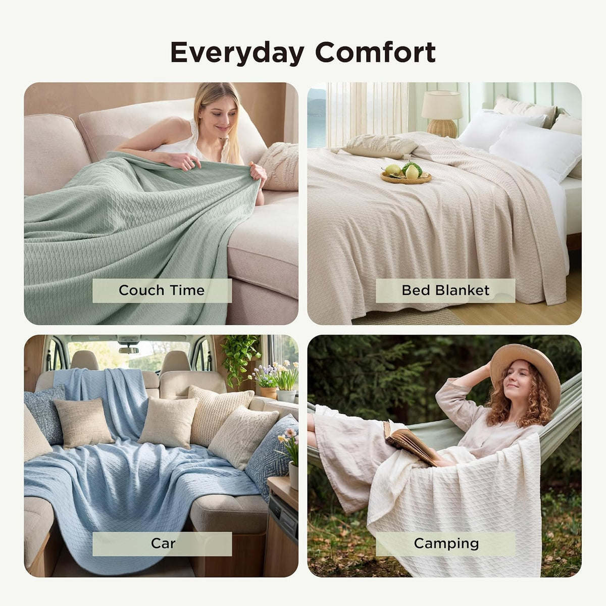 Confort douillet | Couverture rafraîchissante en rayonne de bambou pour dormeurs ayant chaud | Jeté d'été léger et respirant pour lit et canapé