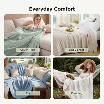 Confort douillet | Couverture rafraîchissante en rayonne de bambou pour dormeurs ayant chaud | Jeté d'été léger et respirant pour lit et canapé