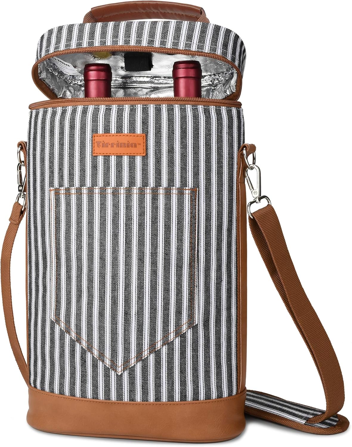 Sac de transport isotherme pour vin avec design rembourré | Glacière étanche pour voyages et fêtes