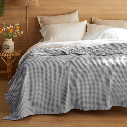 Couverture Ortekor Cozy Comfort | 100 % coton avec tissage gaufré | Légère et respirante pour une utilisation toute l'année