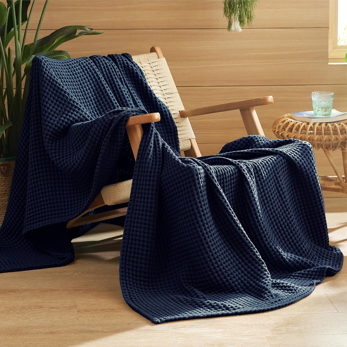 Couverture Ortekor Cozy Comfort | 100 % coton avec tissage gaufré | Légère et respirante pour une utilisation toute l'année