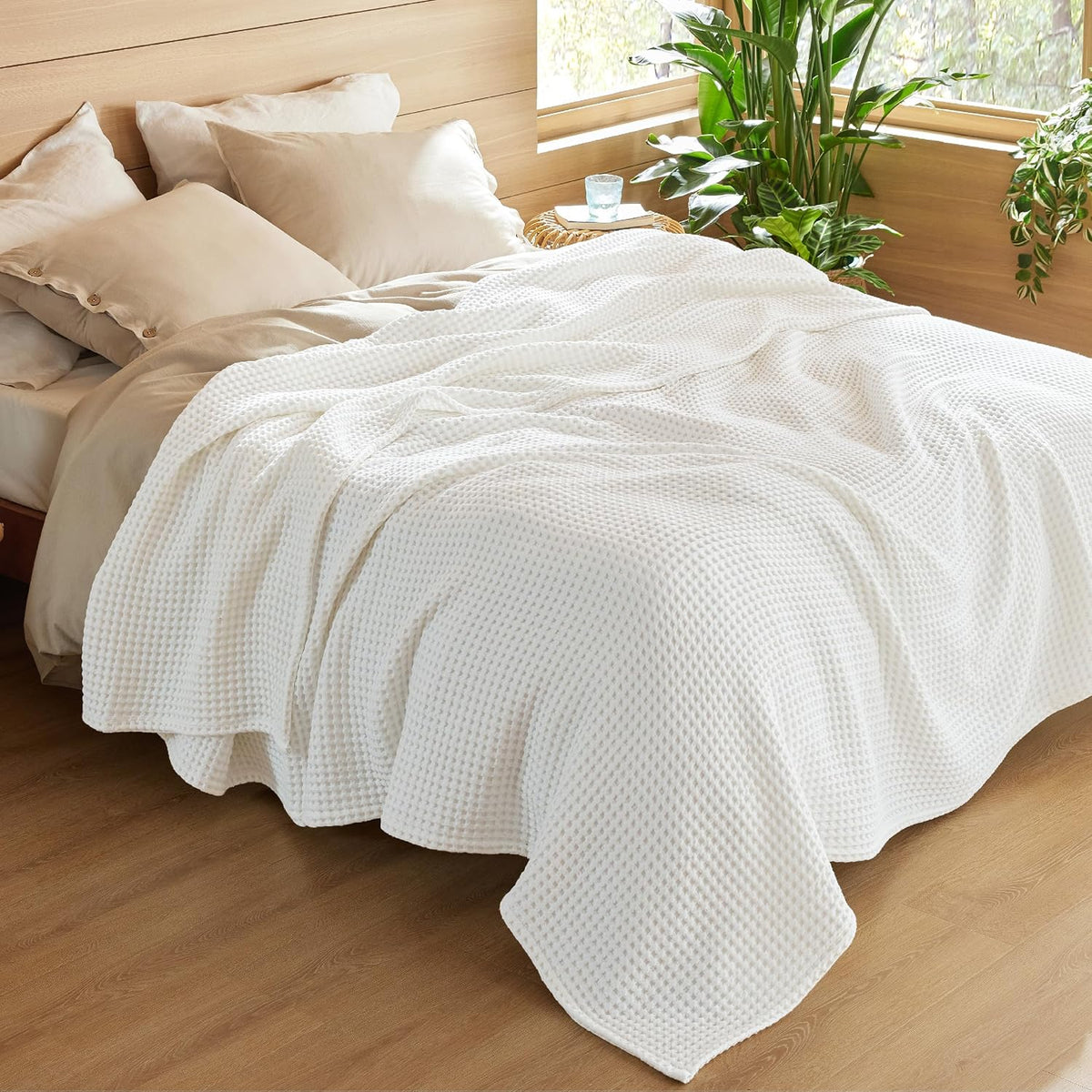 Couverture Ortekor Cozy Comfort | 100 % coton avec tissage gaufré | Légère et respirante pour une utilisation toute l'année