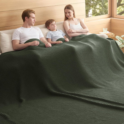 Couverture Ortekor Cozy Comfort | 100 % coton avec tissage gaufré | Légère et respirante pour une utilisation toute l'année