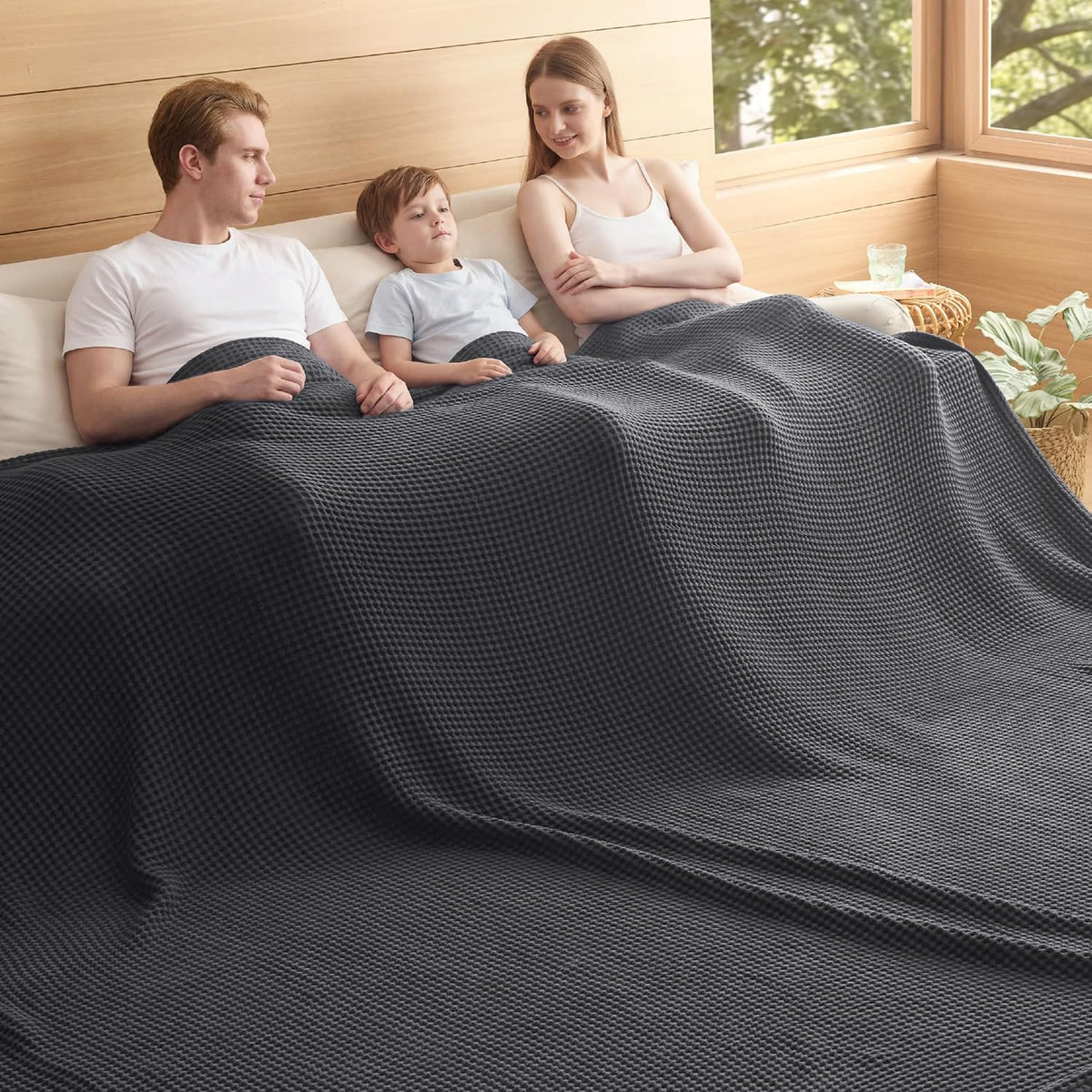 Couverture Ortekor Cozy Comfort | 100 % coton avec tissage gaufré | Légère et respirante pour une utilisation toute l'année