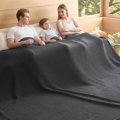 Couverture Ortekor Cozy Comfort | 100 % coton avec tissage gaufré | Légère et respirante pour une utilisation toute l'année