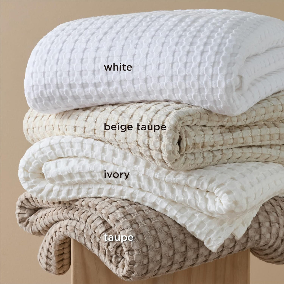 Cozy Haven | Couverture Queen légère en coton et bambou à tissage gaufré rafraîchissant | Jeté d'été doux pour ceux qui ont chaud la nuit