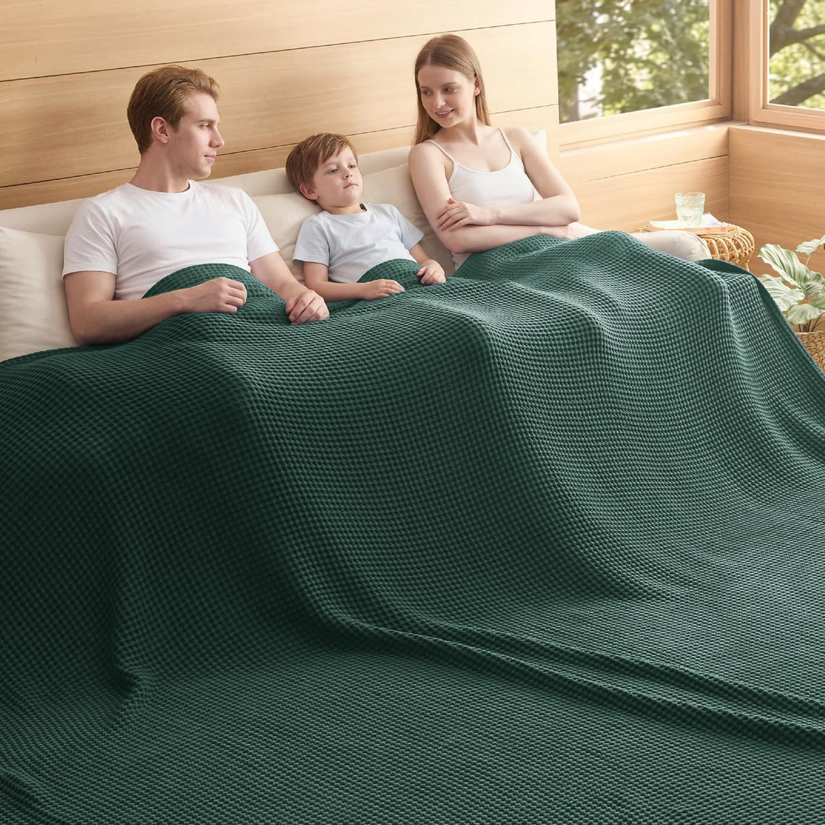 Couverture Ortekor Cozy Comfort | 100 % coton avec tissage gaufré | Légère et respirante pour une utilisation toute l'année