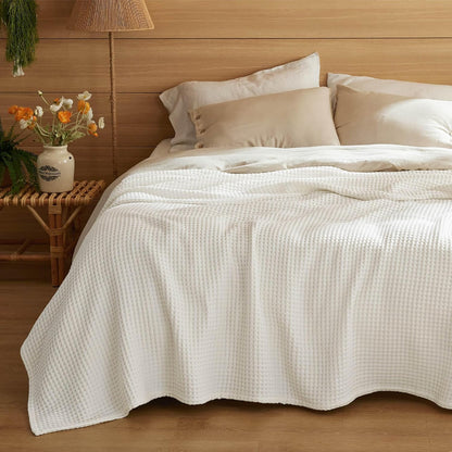 Couverture Ortekor Cozy Comfort | 100 % coton avec tissage gaufré | Légère et respirante pour une utilisation toute l'année
