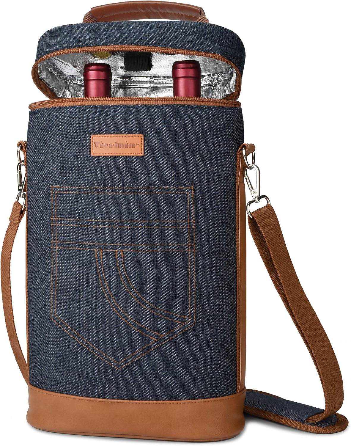 Sac de transport isotherme pour vin avec design rembourré | Glacière étanche pour voyages et fêtes
