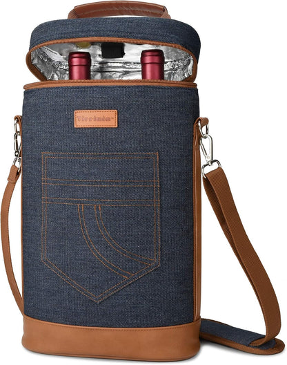 Sac de transport isotherme pour vin avec design rembourré | Glacière étanche pour voyages et fêtes