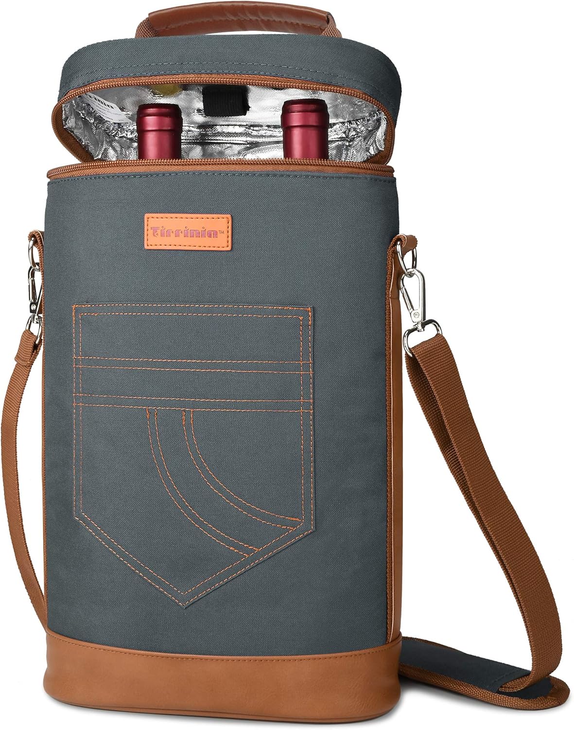 Sac de transport isotherme pour vin avec design rembourré | Glacière étanche pour voyages et fêtes