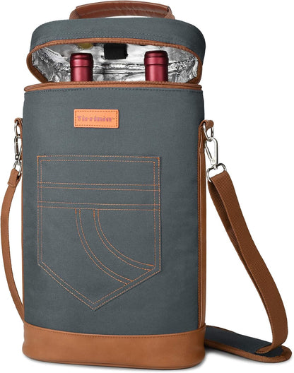 Sac de transport isotherme pour vin avec design rembourré | Glacière étanche pour voyages et fêtes