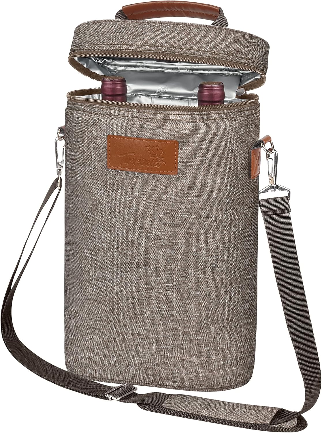 Sac de transport isotherme pour vin avec design rembourré | Glacière étanche pour voyages et fêtes