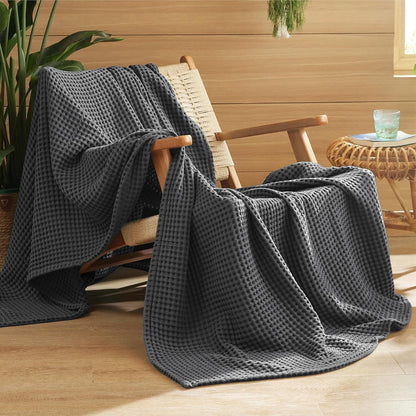 Couverture Ortekor Cozy Comfort | 100 % coton avec tissage gaufré | Légère et respirante pour une utilisation toute l'année