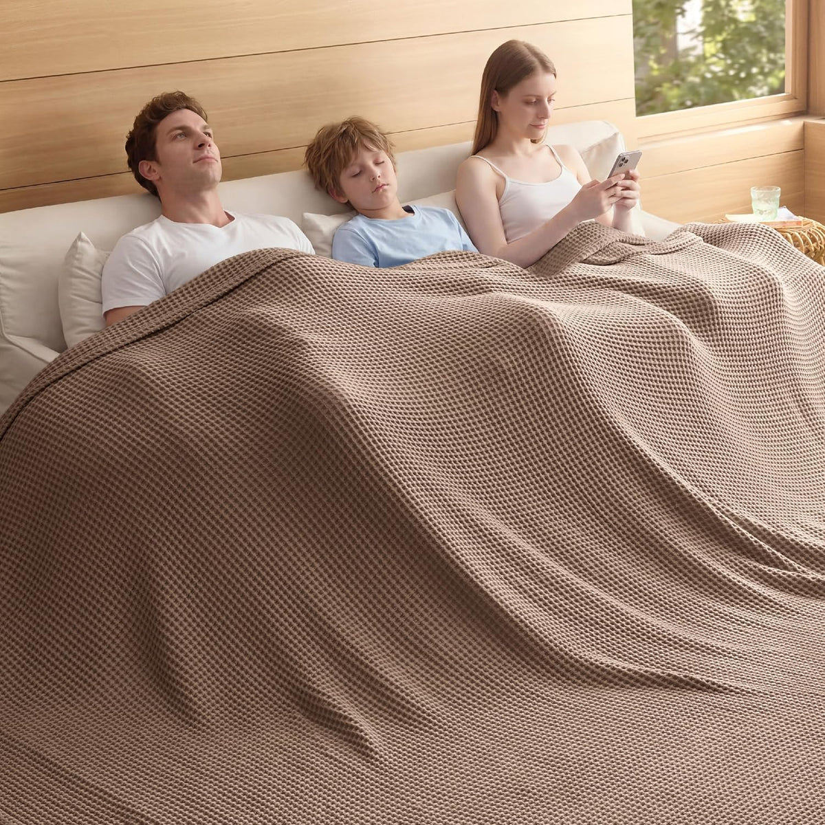 Couverture Ortekor Cozy Comfort | 100 % coton avec tissage gaufré | Légère et respirante pour une utilisation toute l'année