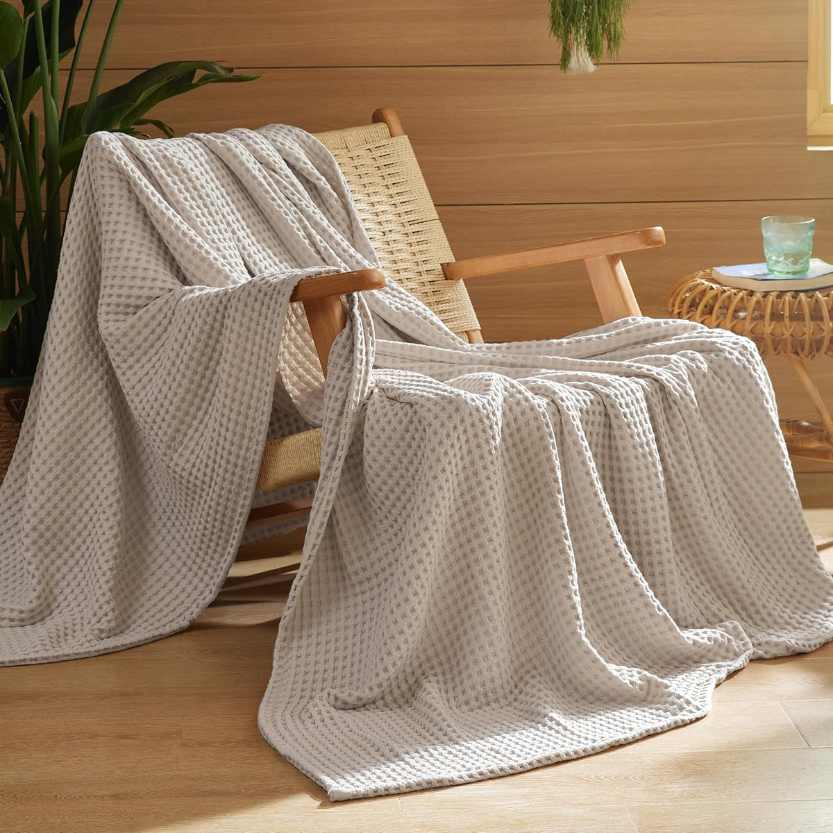 Couverture Ortekor Cozy Comfort | 100 % coton avec tissage gaufré | Légère et respirante pour une utilisation toute l'année