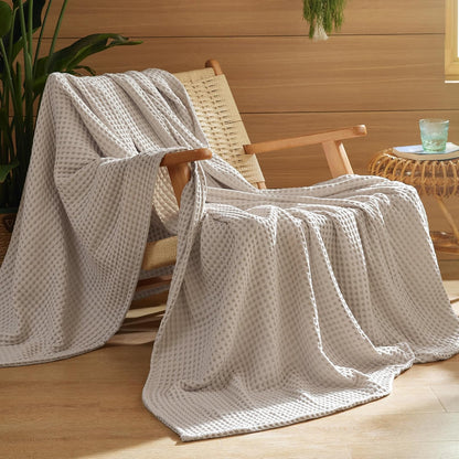 Couverture Ortekor Cozy Comfort | 100 % coton avec tissage gaufré | Légère et respirante pour une utilisation toute l'année