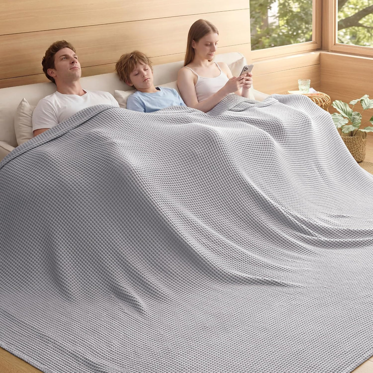 Couverture Ortekor Cozy Comfort | 100 % coton avec tissage gaufré | Légère et respirante pour une utilisation toute l'année