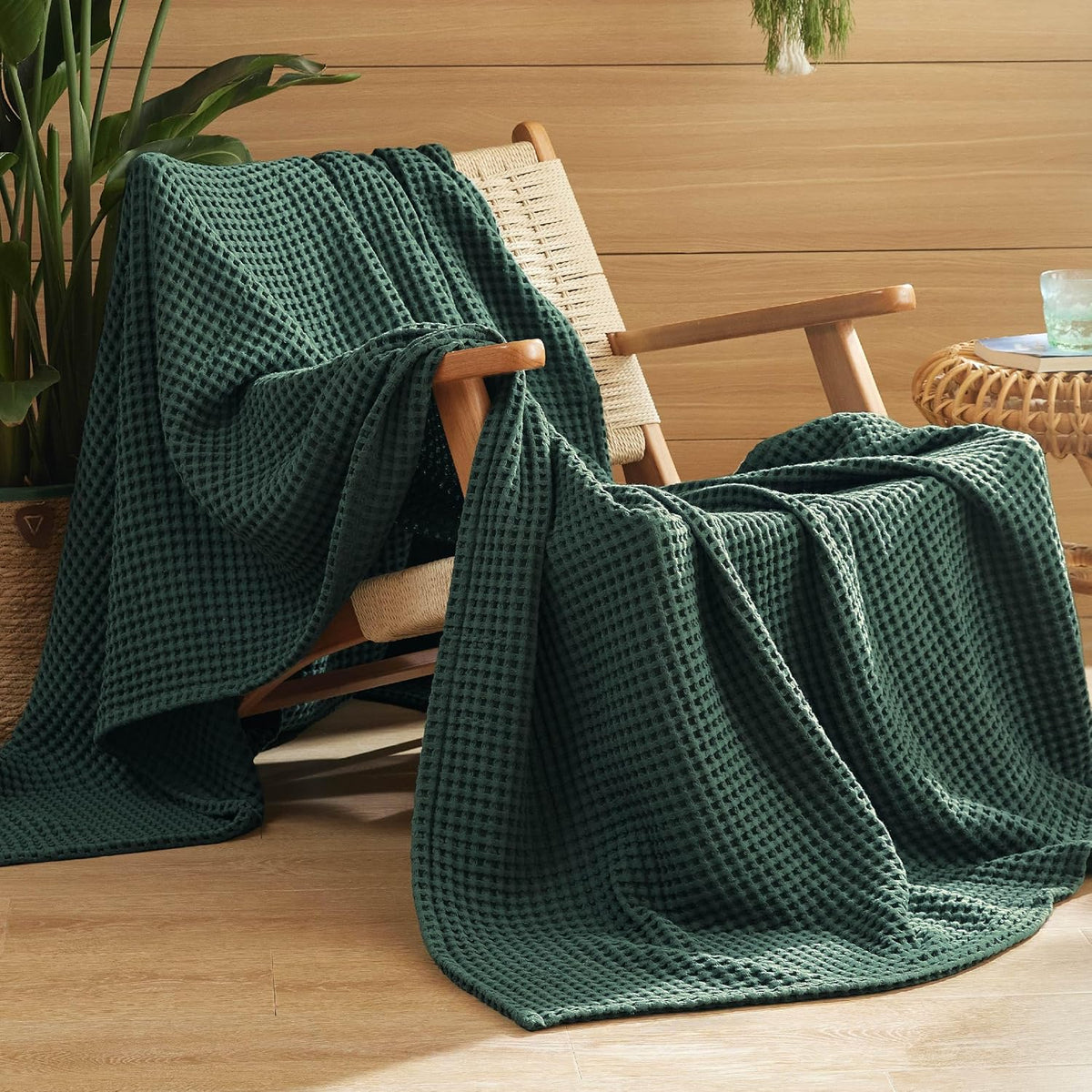 Couverture Ortekor Cozy Comfort | 100 % coton avec tissage gaufré | Légère et respirante pour une utilisation toute l'année