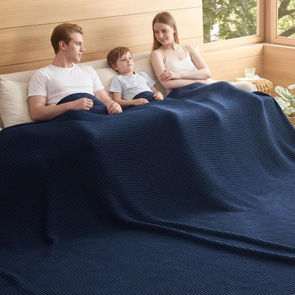 Couverture Ortekor Cozy Comfort | 100 % coton avec tissage gaufré | Légère et respirante pour une utilisation toute l'année