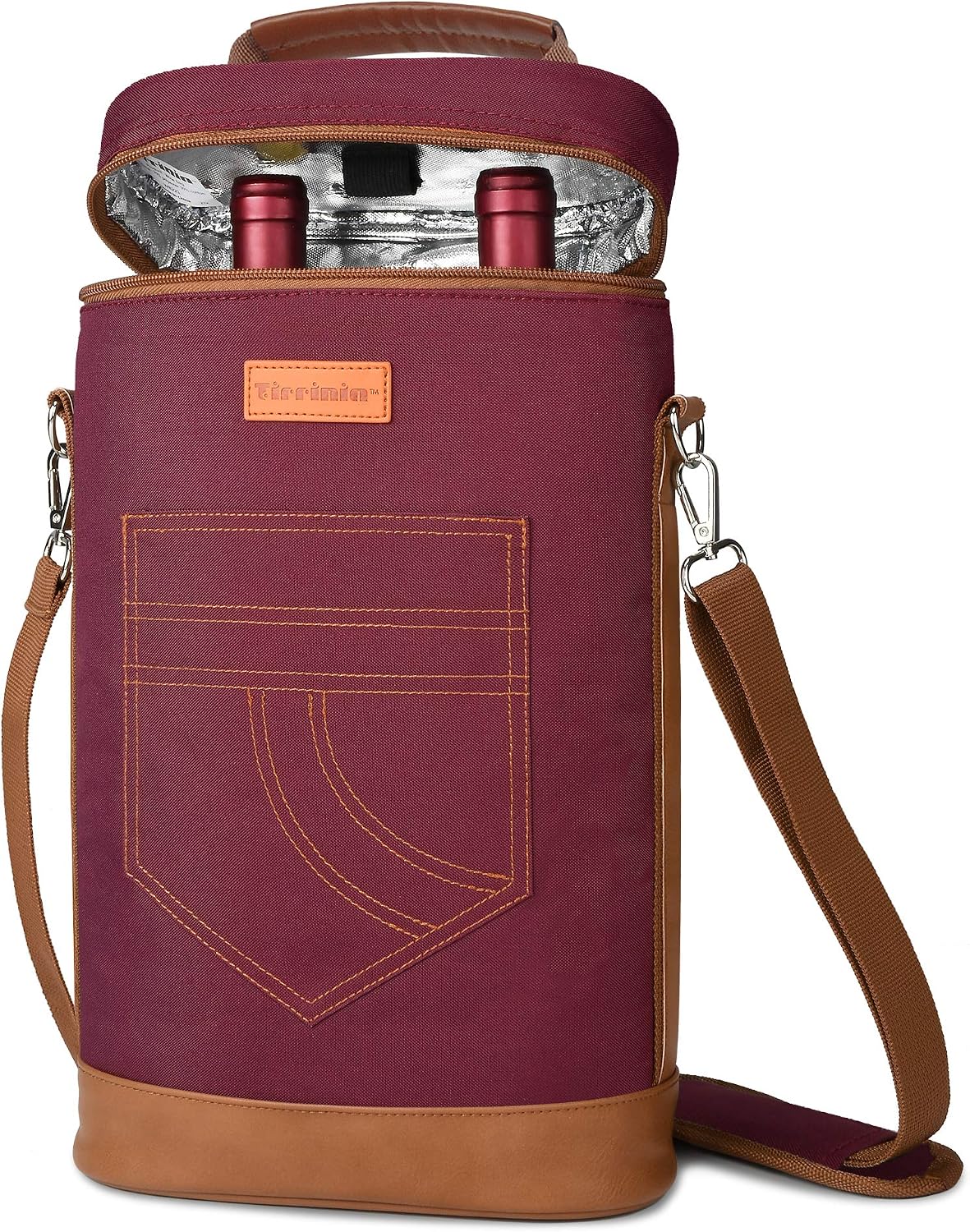 Sac de transport isotherme pour vin avec design rembourré | Glacière étanche pour voyages et fêtes