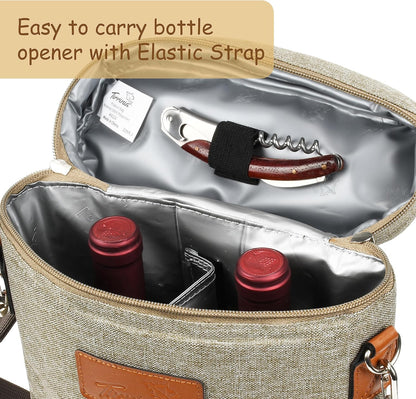 Sac de transport isotherme pour vin avec design rembourré | Glacière étanche pour voyages et fêtes