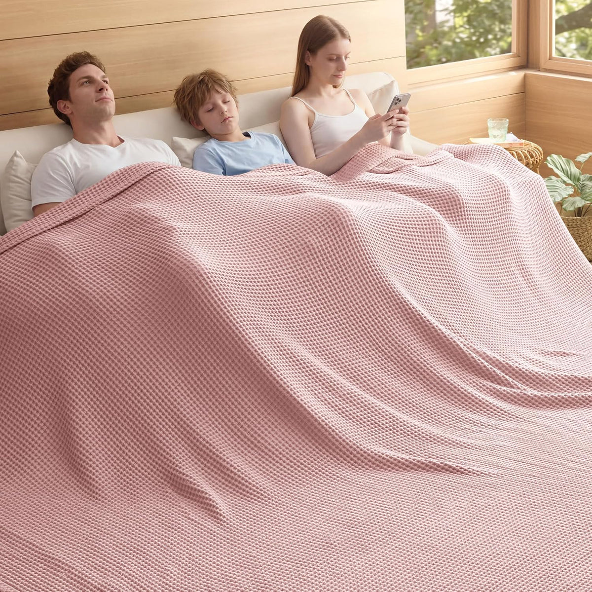 Couverture Ortekor Cozy Comfort | 100 % coton avec tissage gaufré | Légère et respirante pour une utilisation toute l'année