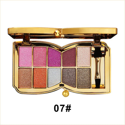 10-Color Glitter Eyeshadow Palette Shimmer Mineral Makeup for Parties Weddings Everyday Looks Highly Pigmented Long-Lasting Eye Shadow