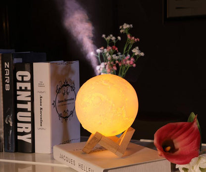 Ultrasonic Cool Mist Humidifier with Moon Lamp Night Light for Bedroom, 880ml Aromatherapy Essential Oil Diffuser, 30 oz Water Tank