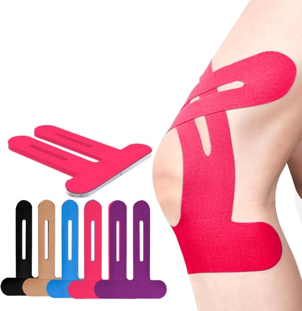 Pre-Cut Kinesiology Tape for Knee Support – 150% Stretch Cotton Athletic Tape for Pain Relief & Stability During Sports & Daily Activity