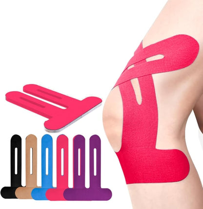 Pre-Cut Kinesiology Tape for Knee Support – 150% Stretch Cotton Athletic Tape for Pain Relief & Stability During Sports & Daily Activity