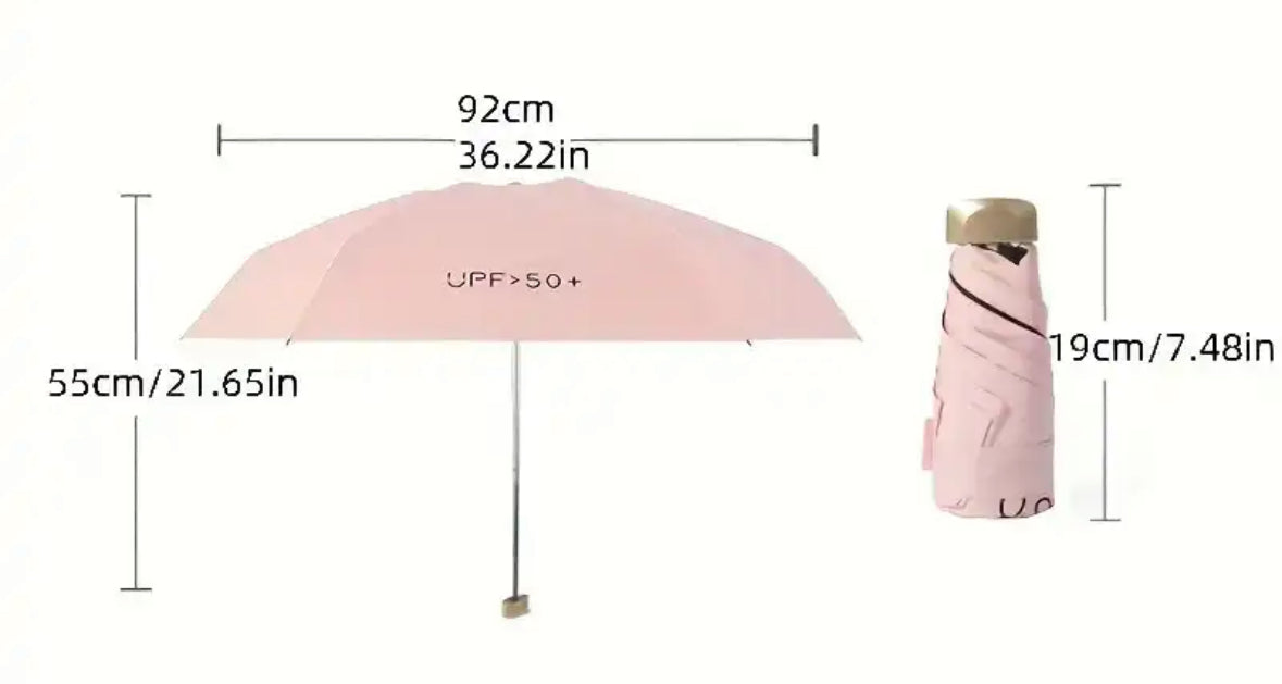 Pocket Umbrella with UV Protection – Compact Travel-Size Sun & Rain Shield for Everyday Carry