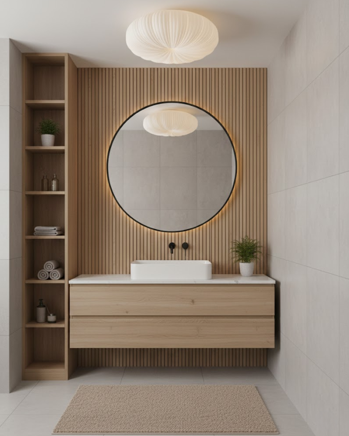 Plafonnier encastré rond minimaliste à température de couleur réglable pour salon et chambre