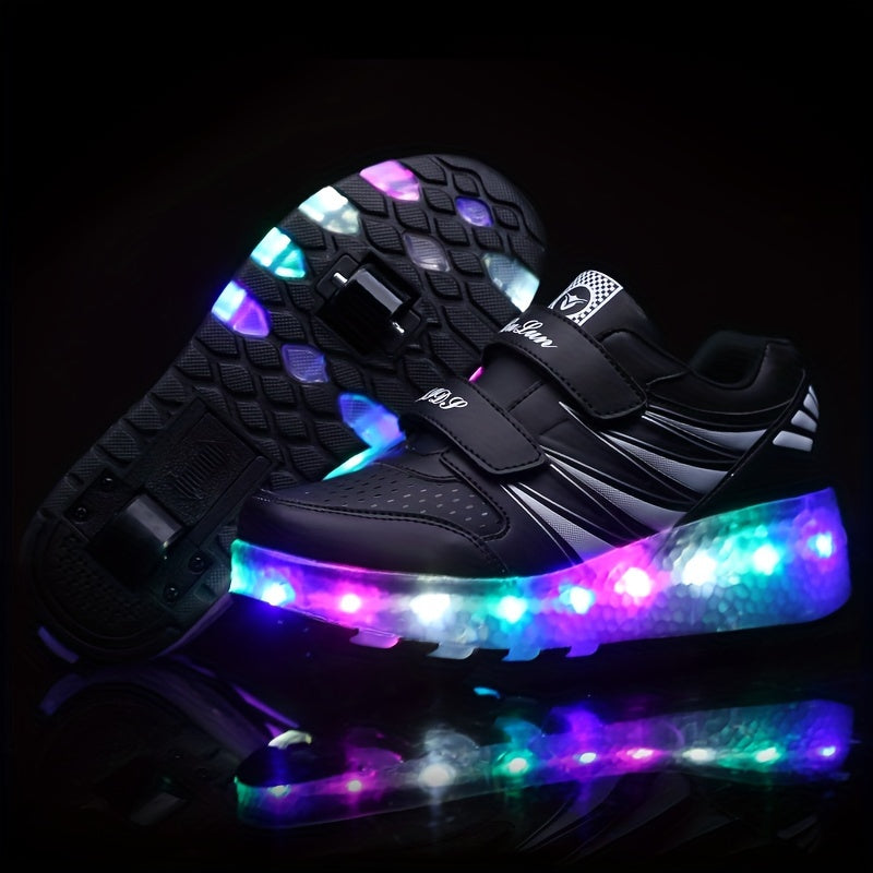 LED Light-Up Roller Sneakers for Kids | Detachable Wheels | Fun Glow Shoes for Girls & Boys