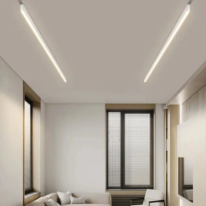 Plafonnier LED linéaire à montage encastré de 47 pouces, luminaire noir pour chambre, salon, couloir, éclairage domestique minimaliste contemporain