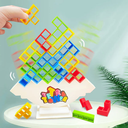 Wooden Stacking Block Tower Game for Family Game Night – Skill Building Balance Challenge for Kids & Adults