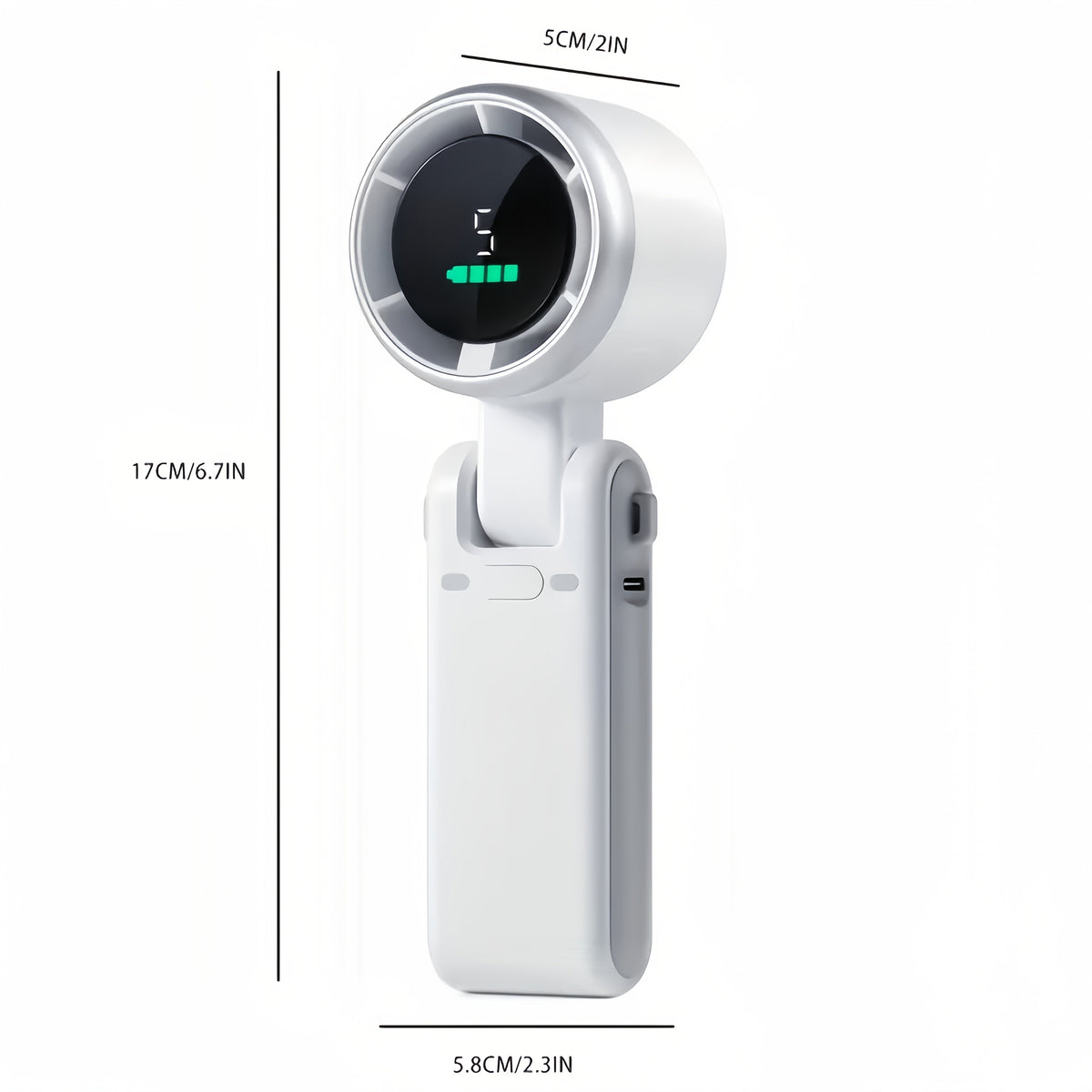 Handheld Rechargeable Fan – 5-Speed Portable USB Personal Cooling Fan for Travel, Desk, Outdoor Activities