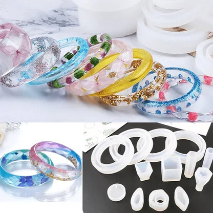Kit de moules à bijoux, silicone non toxique, pigments perlés, 83 pièces