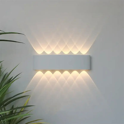 Weatherproof Sconce Fixture 8 in LED Up-Down Beam Black White for Exterior Front Door Hallway Patio Garden Modern Aluminum IP65 Architecture