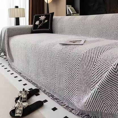 Herringbone Throw Blanket for Couch – Water-Resistant Microfiber Sofa Cover, Machine Washable, Non-Slip Furniture Protector for Living