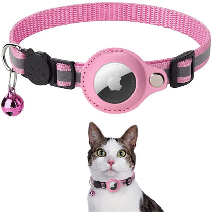 Adjustable Cat Collar with Reflective Stitching, Breakaway Buckle & Tracker Pocket for Indoor Outdoor Cats